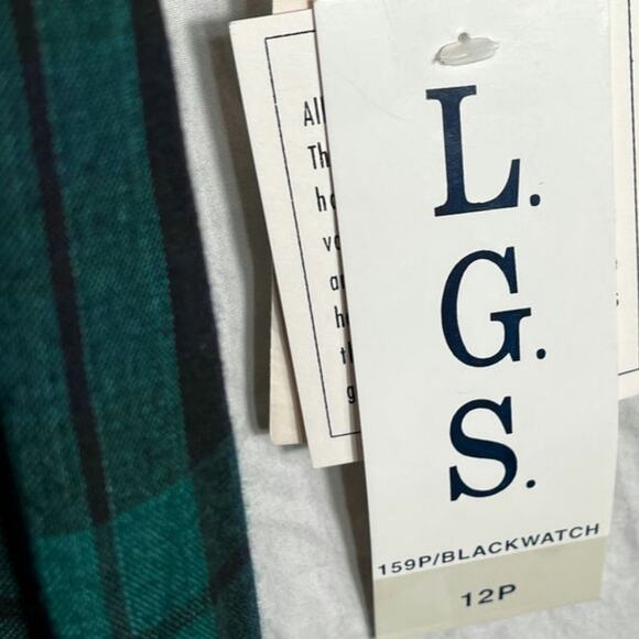 NWT Vtg 12P 80s 90s Trad Wife Green Tartan Plaid Tie Back Midi Dress Frog Button - Picture 4 of 6